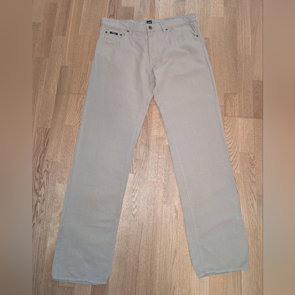 Hugo Boss Linen Cotton Blend Straight Leg Pants Size 36x34